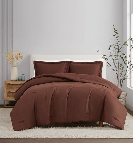 Brooklyn Loom Solid 100% Linen Comforter Set