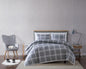 Truly Soft Leon Plaid Grey Full/Queen 3-Piece Duvet Cover Set