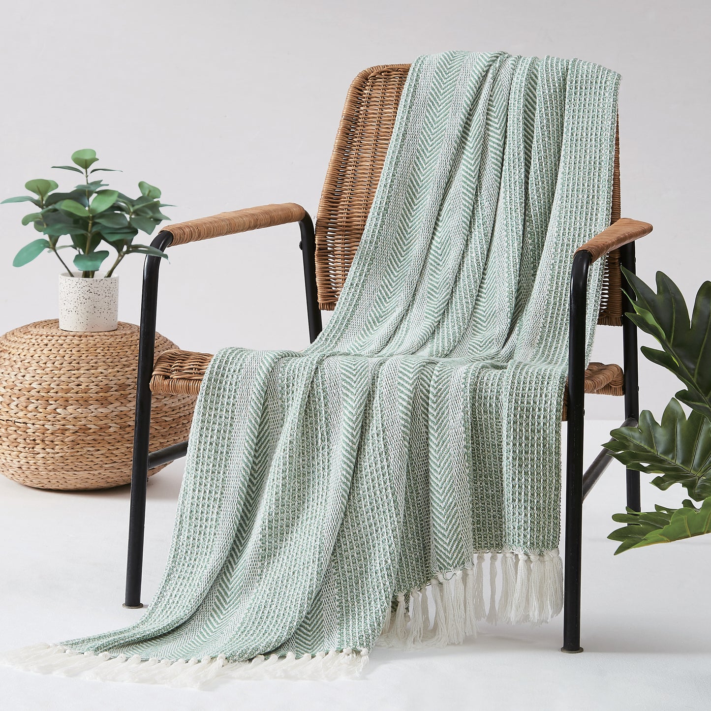 Oceanfront Resort Textured Stripe Throw Blanket