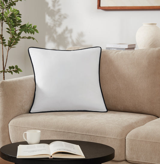 Brooklyn Loom Solid Contrast Piped Decorative Pillow