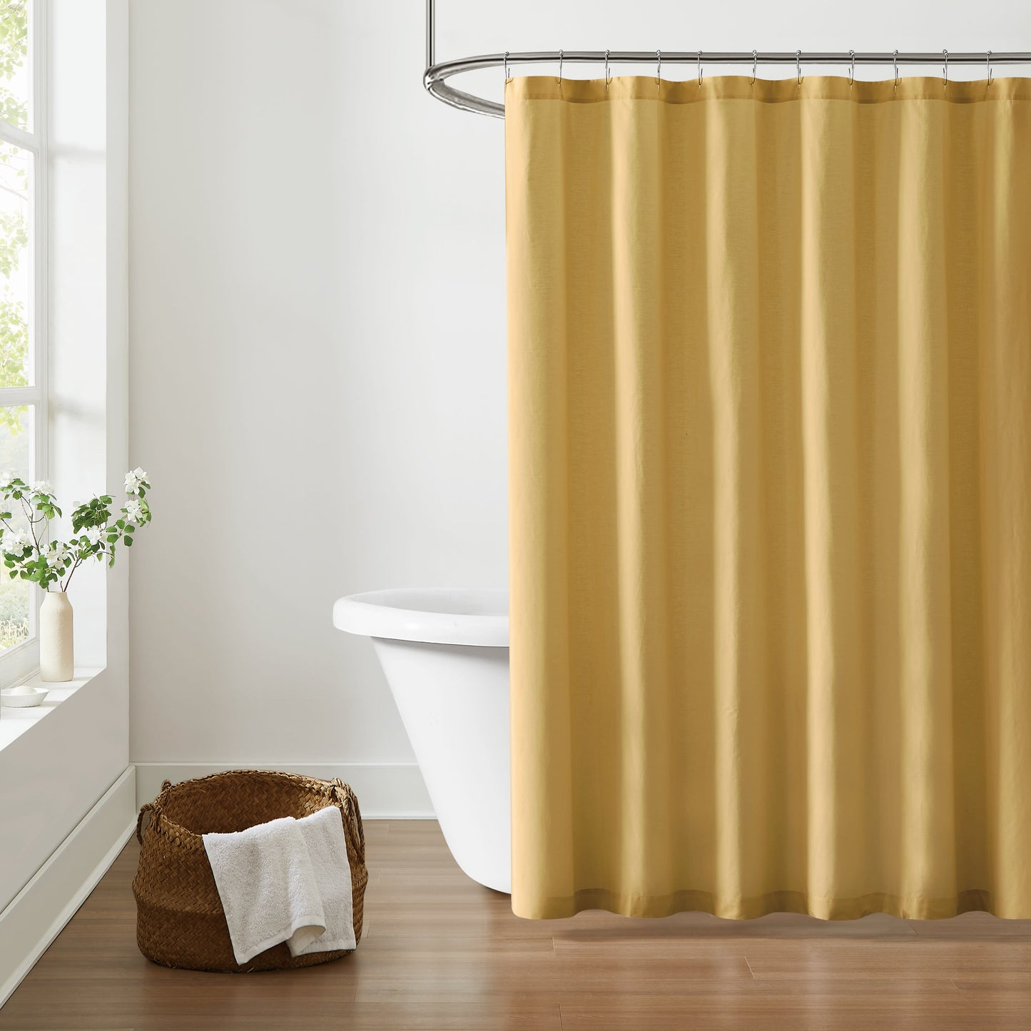 Brooklyn Loom 100% Cotton 200 Thread Count Percale Shower Curtain