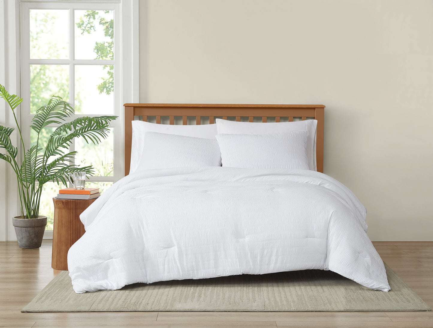Truly Soft Crinkle Garment Wash Solid Comforter Set
