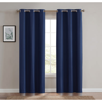 Truly Soft Blackout Room Darkening Window Curtain Panel Pair Room Navy Blue