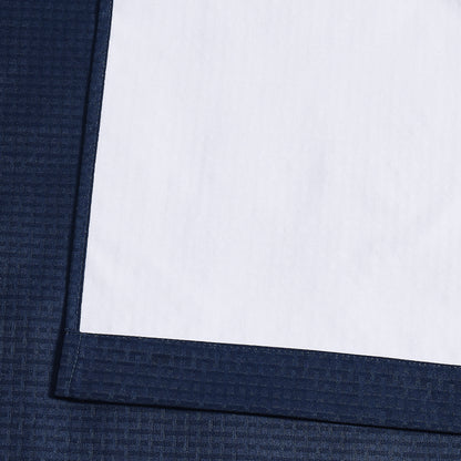 Truly Soft Blackout Room Darkening Window Curtain Panel Pair Closeup Detail Navy Blue