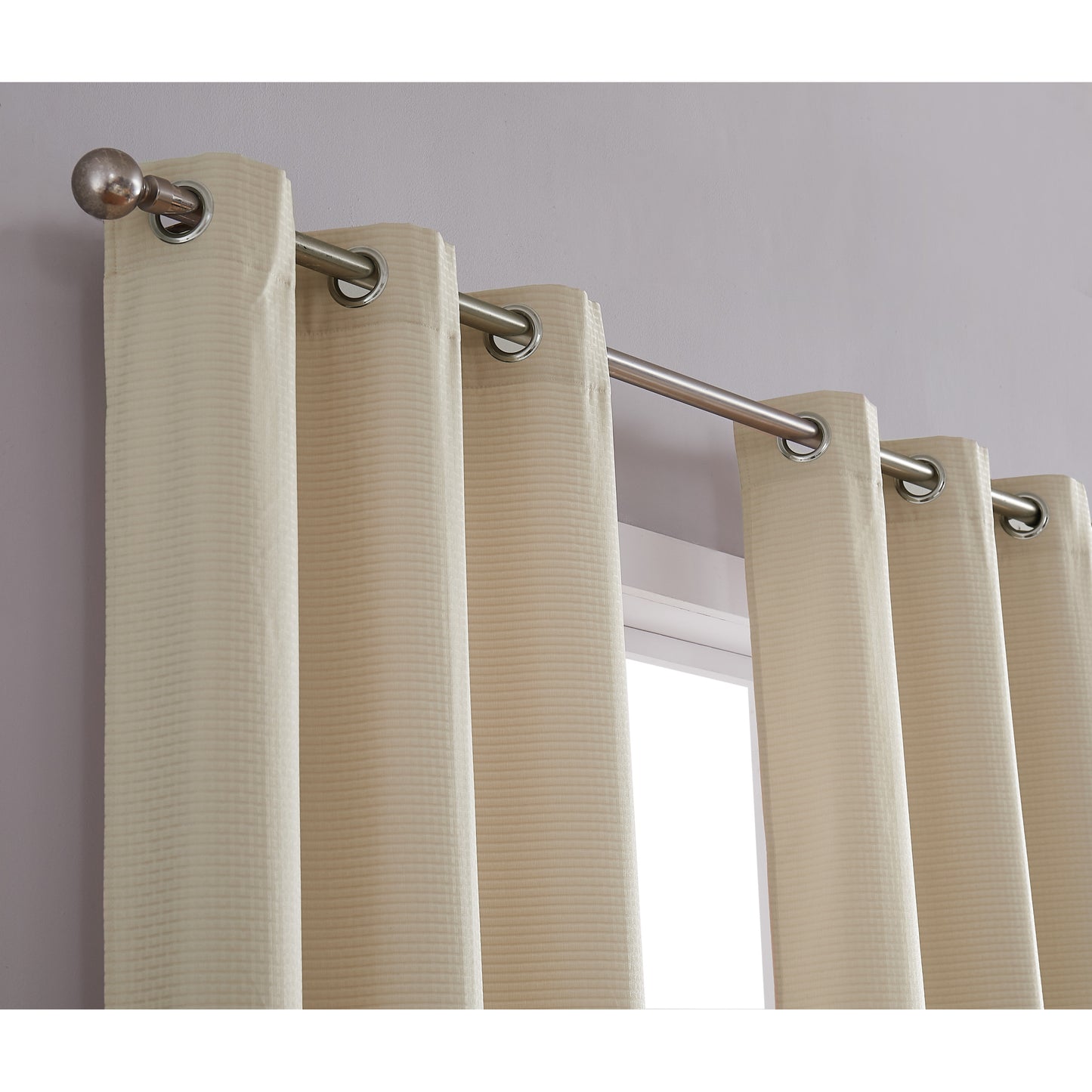 Truly Soft Blackout Room Darkening Window Curtain Panel Pair Closeup Room Taupe Tan Khaki