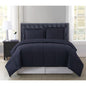 Truly Soft Everyday Basic Solid Reversible Comforter Set Front View Room Black