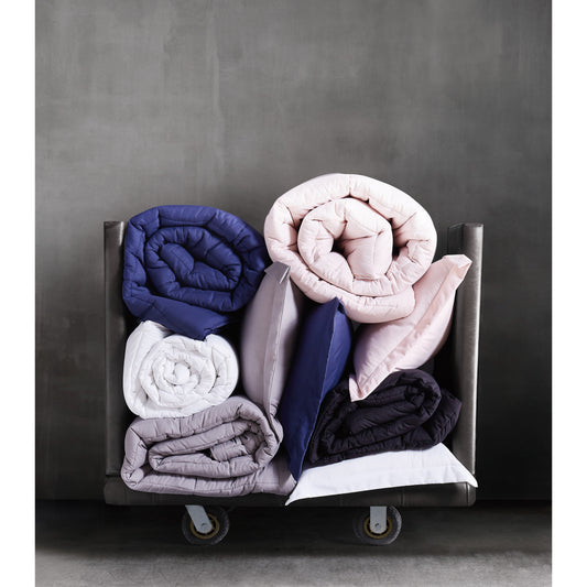 Truly Soft Everyday Solid Reversible Comforter Set Rolled Stack