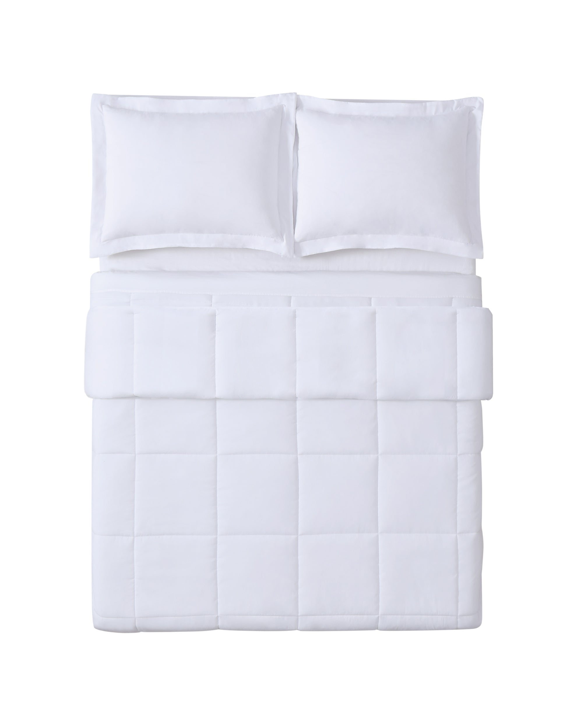 Truly Soft Everyday Basic Solid Reversible Comforter Set White Overhead
