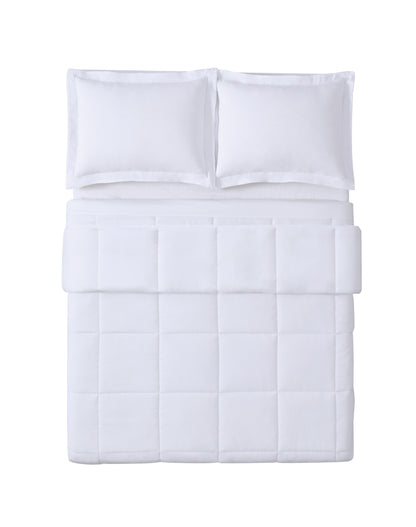 Truly Soft Everyday Basic Solid Reversible Comforter Set White Overhead