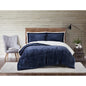 Truly Soft Cuddle Warmth Comforter Set Plush Sherpa Room Solid Navy Blue