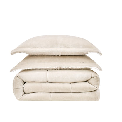 Truly Soft Cuddle Warmth Comforter Set Plush Sherpa Folded Silo Khaki Taupe Tan