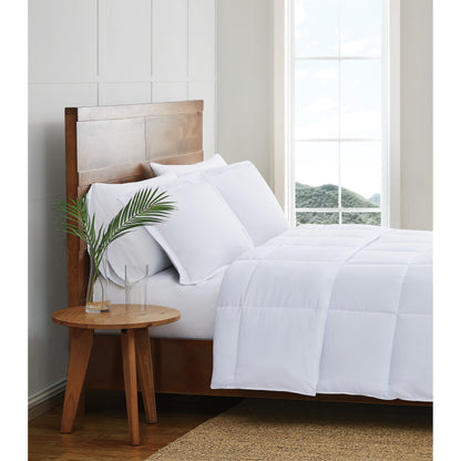 Truly Soft Everyday Basic Solid Reversible Comforter Set Side View Room White