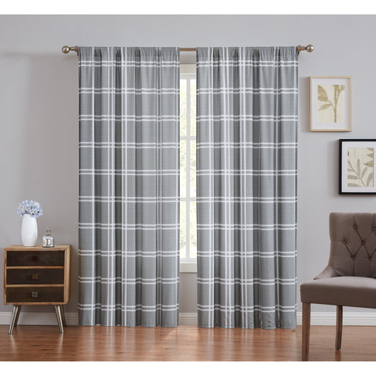 Leon Plaid Window Panel Pair