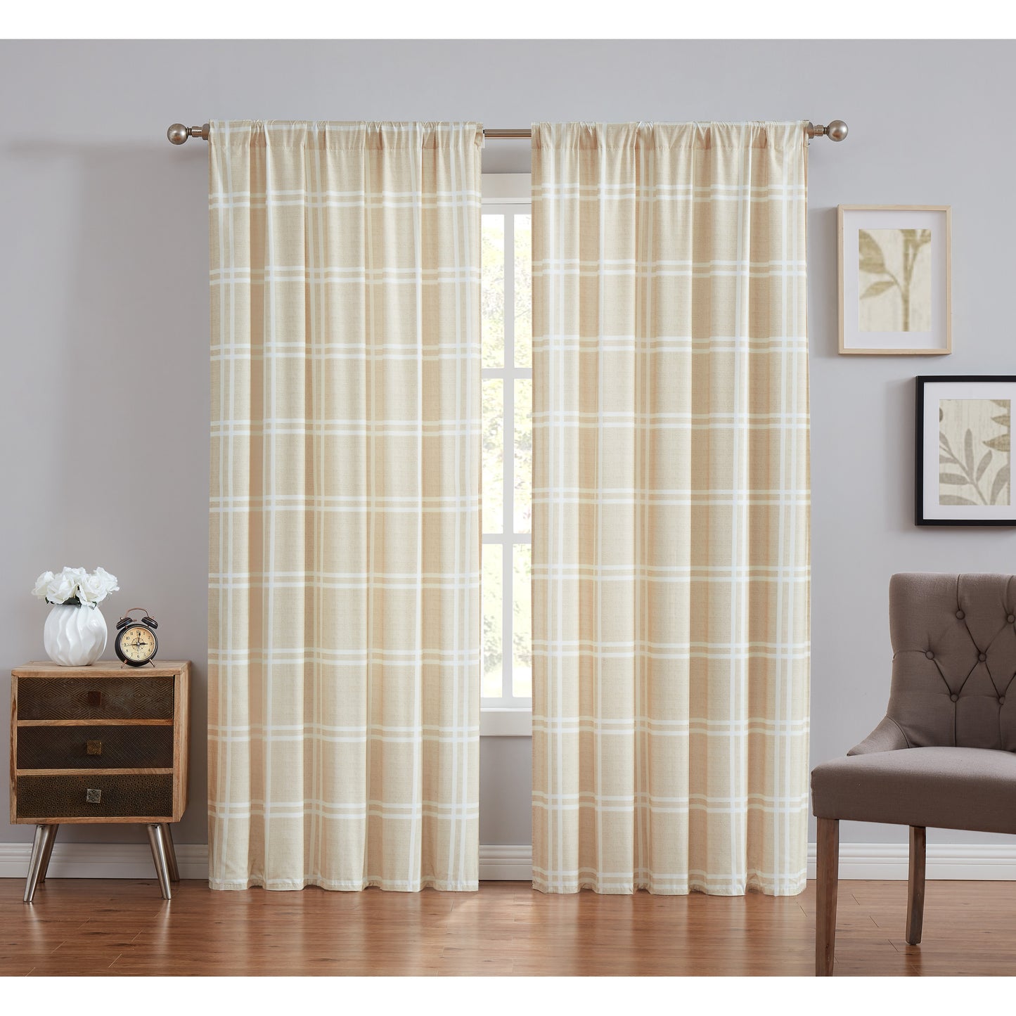 Leon Plaid Window Panel Pair