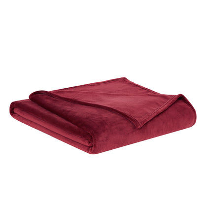 Truly Soft Everyday Velvet Plush Blanket Folded Silo Cabernet Red