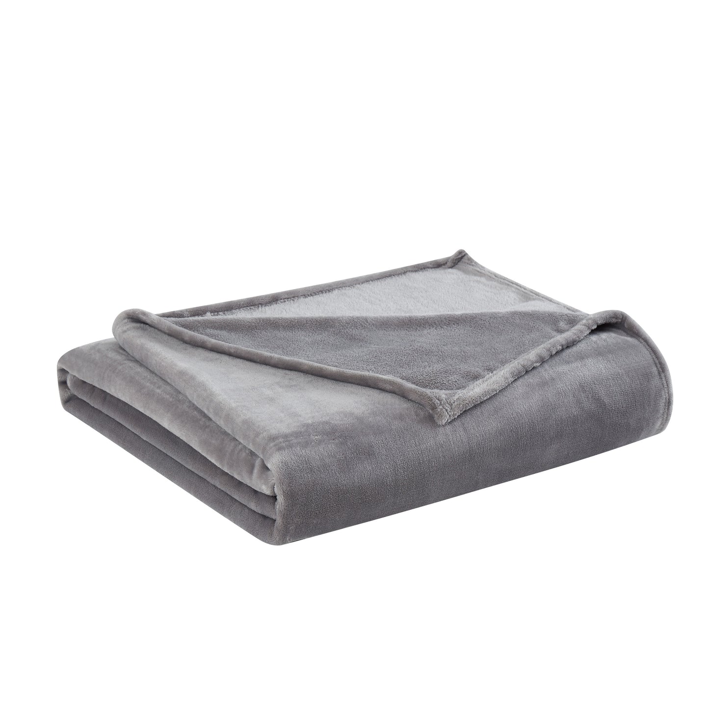 Truly Soft Everyday Velvet Plush Blanket Folded Silo Grey