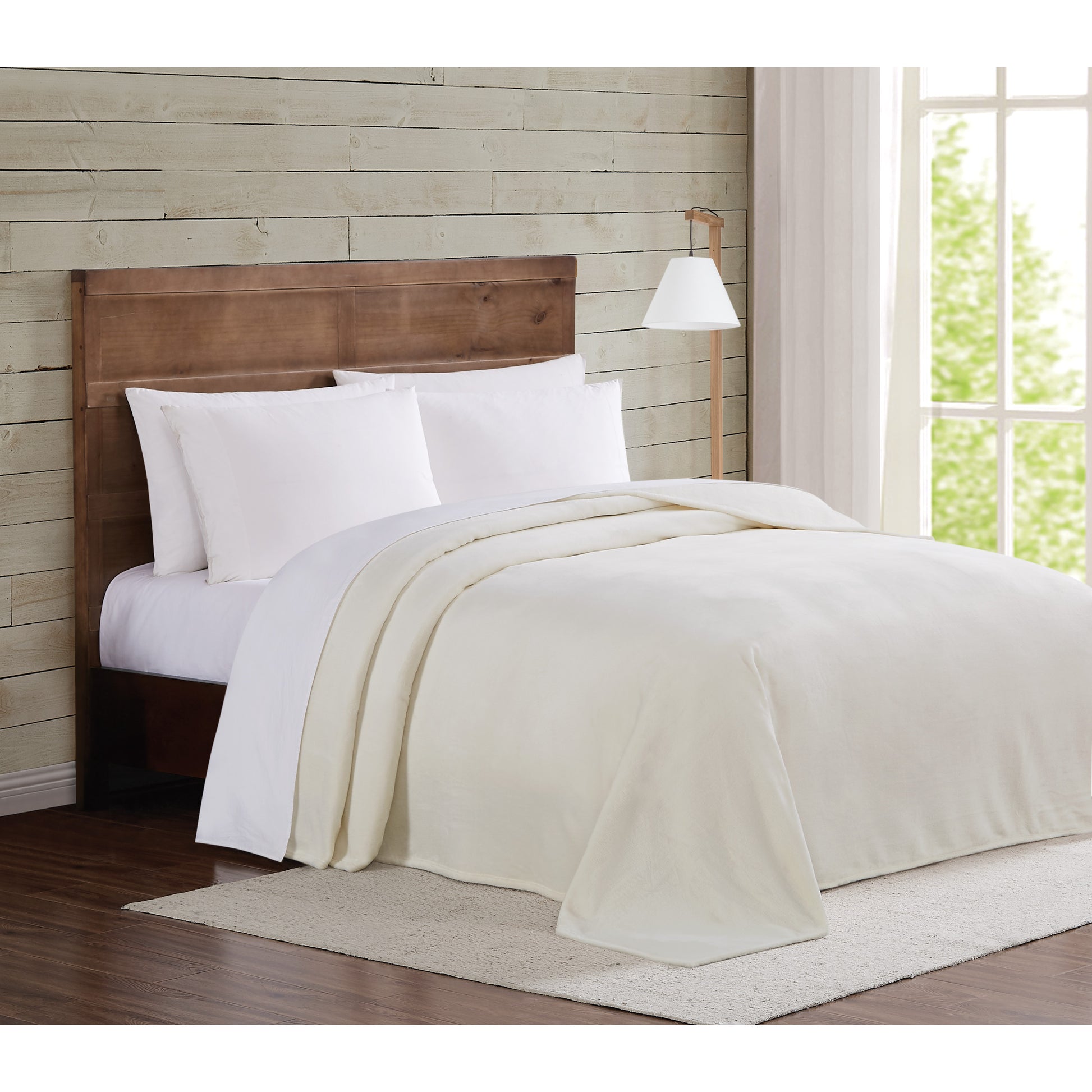 Truly Soft Everyday Velvet Plush Blanket Lifestyle Ivory
