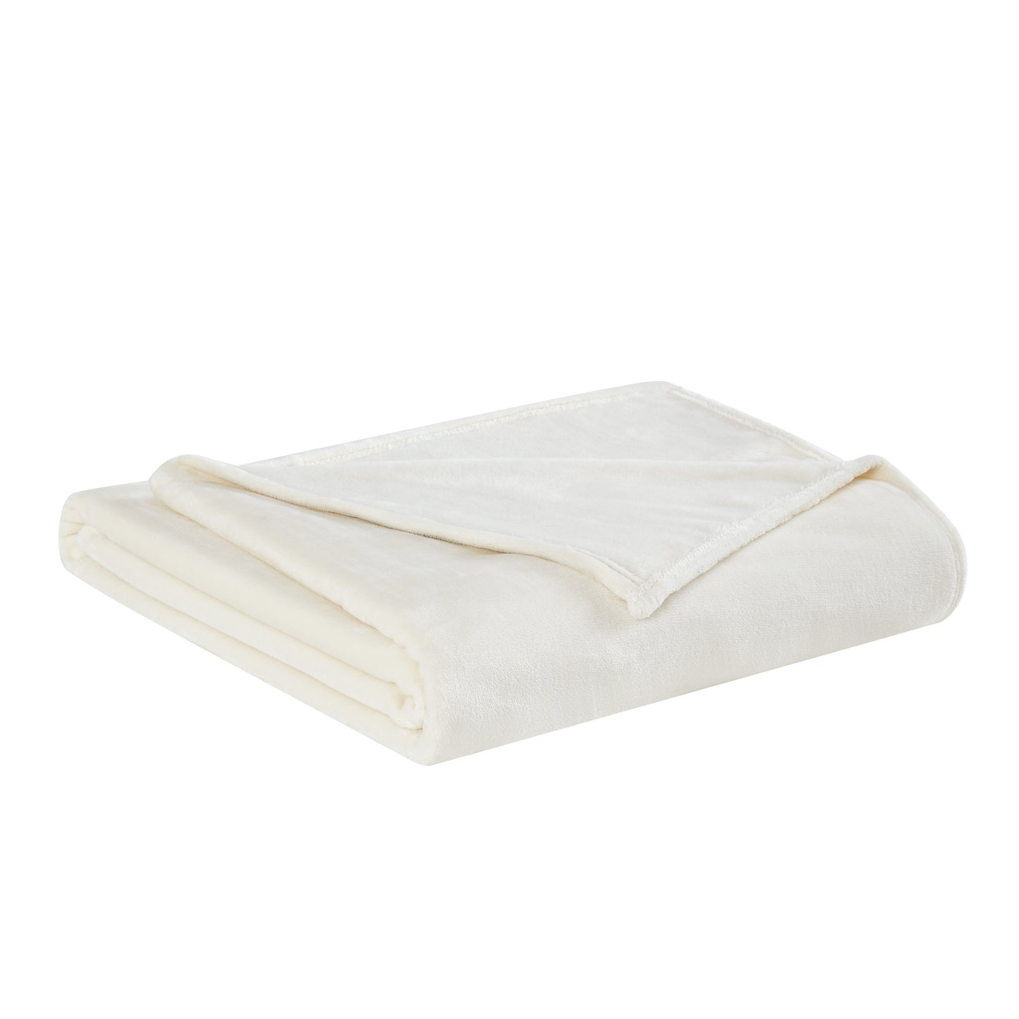 Truly Soft Everyday Velvet Plush Blanket Folded Silo Ivory