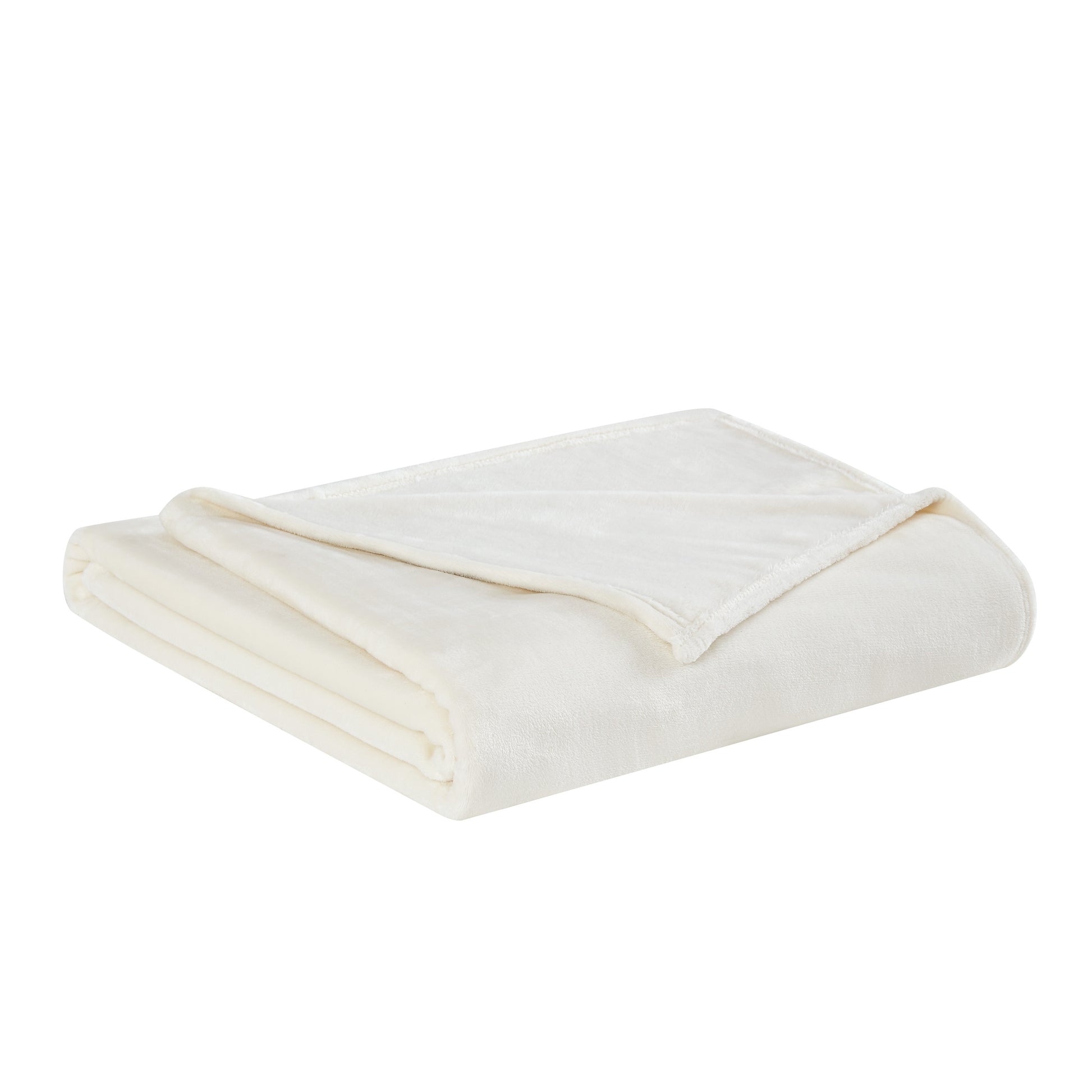 Truly Soft Everyday Velvet Plush Blanket Folded Silo Ivory