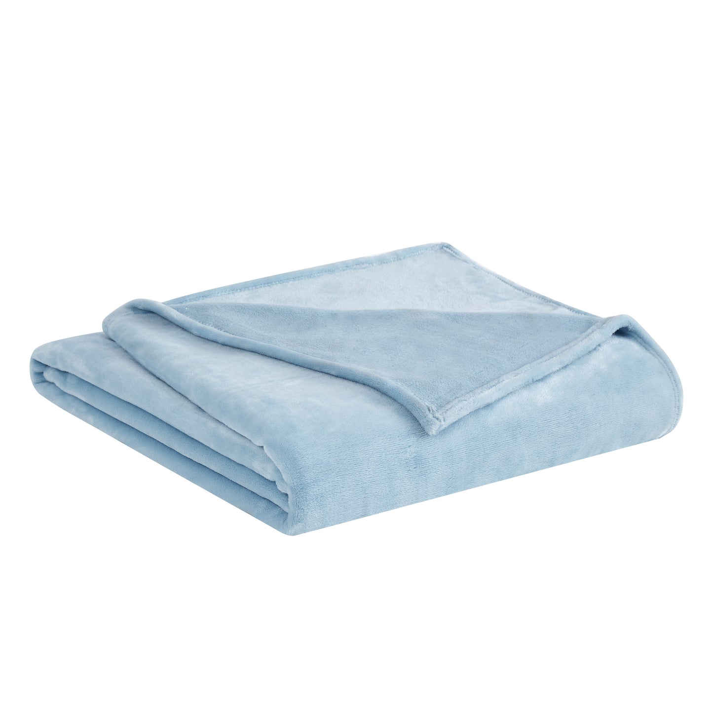 Truly Soft Everyday Velvet Plush Blanket Folded Silo Light Blue