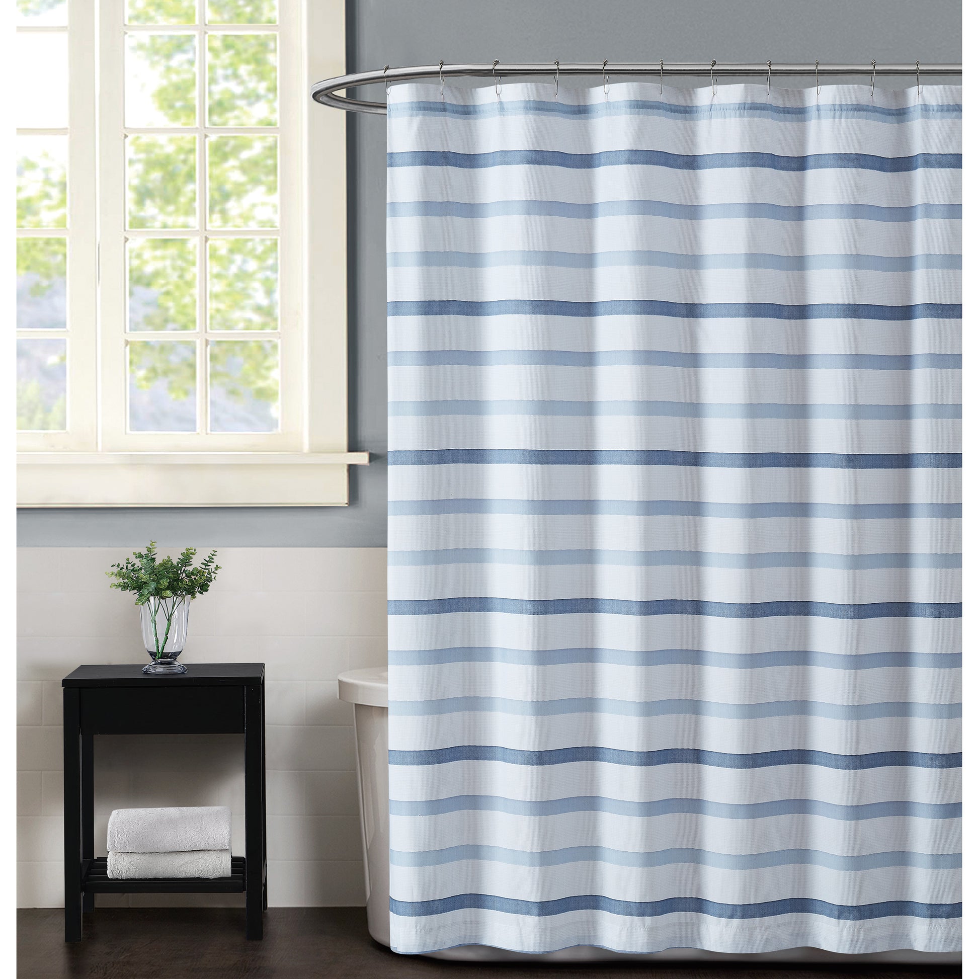 Truly Soft Everyday Waffle Stripe Shower Curtain Bathroom